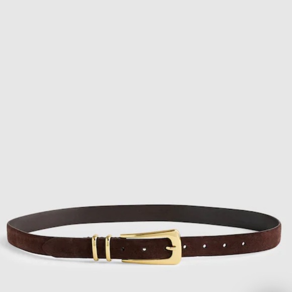 Madewell Accessories - Madewell Elongated-Buckle Leather and Suede Belt
